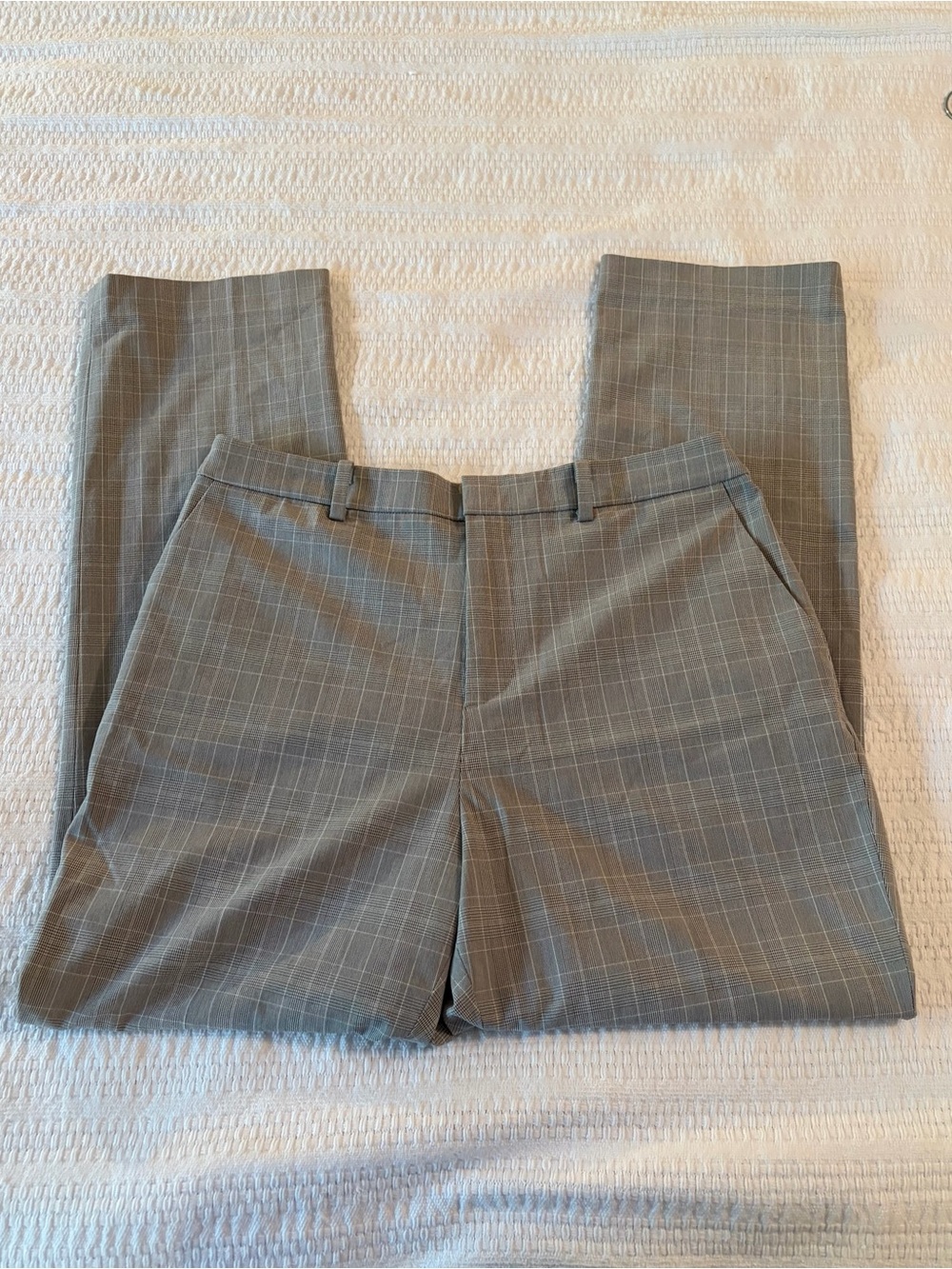 Uniqlo Gray Plaid Windowpane Dress Pants / Trousers